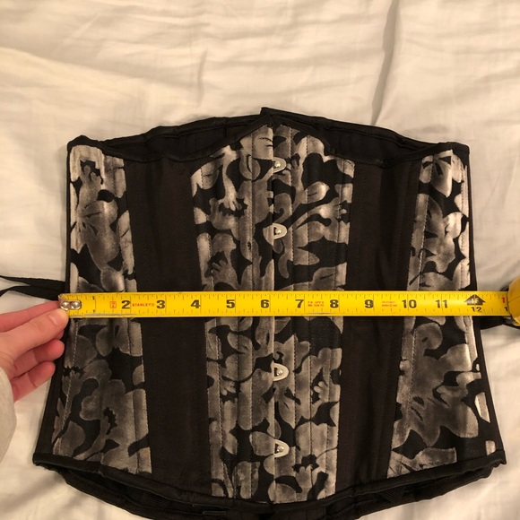 Black with grey velvet corset with real boning. - Picture 2 of 6